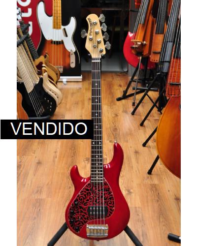 Music Man Stingray 5 Trans Red Left handed (usado)